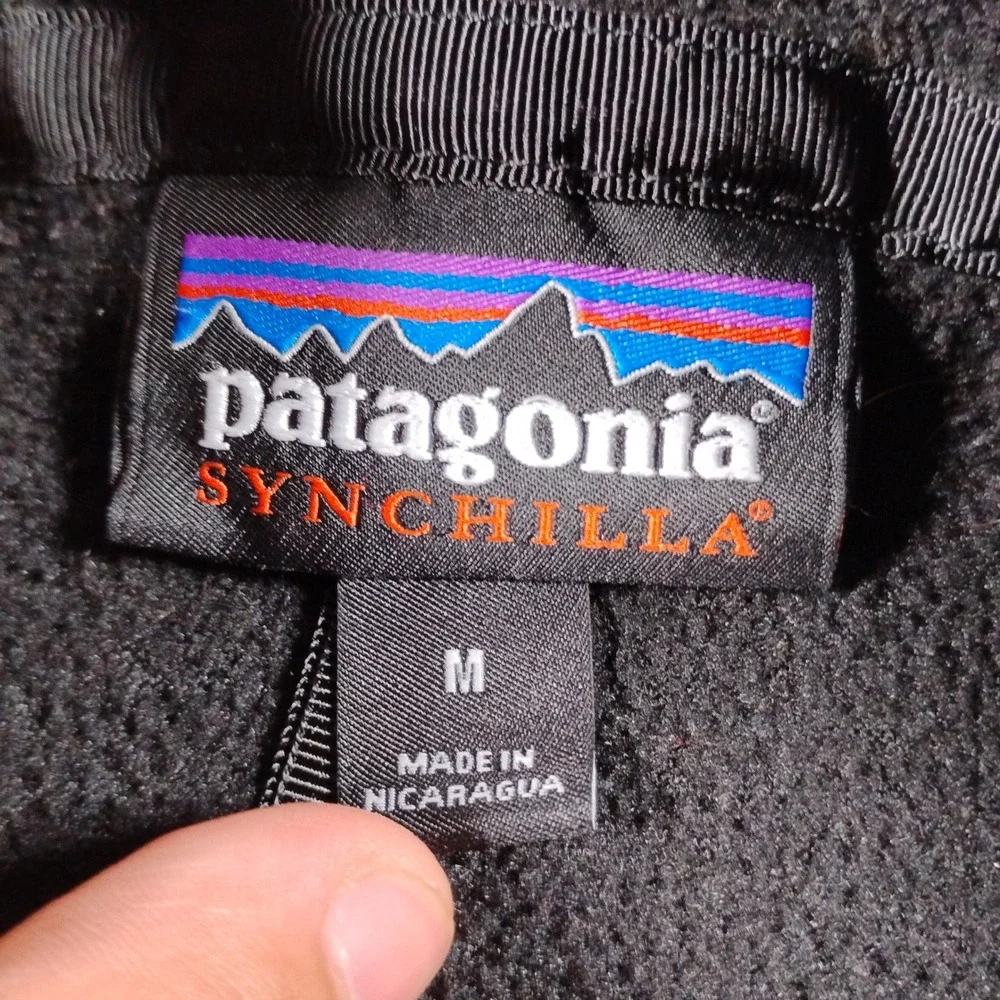 Patagonia Men's Classic Synchilla Fleece Jacket Size M Black Full Zip